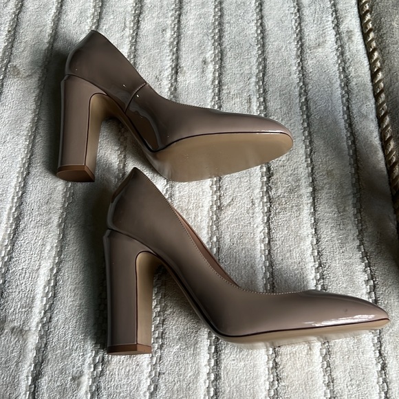 Valentino Garavani Taupe Block Heel Pumps - Picture 2 of 5